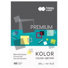 Blok techniczny Premium A4 kolorowy 10 kartek 220 g Happy Color 3722 2030-09