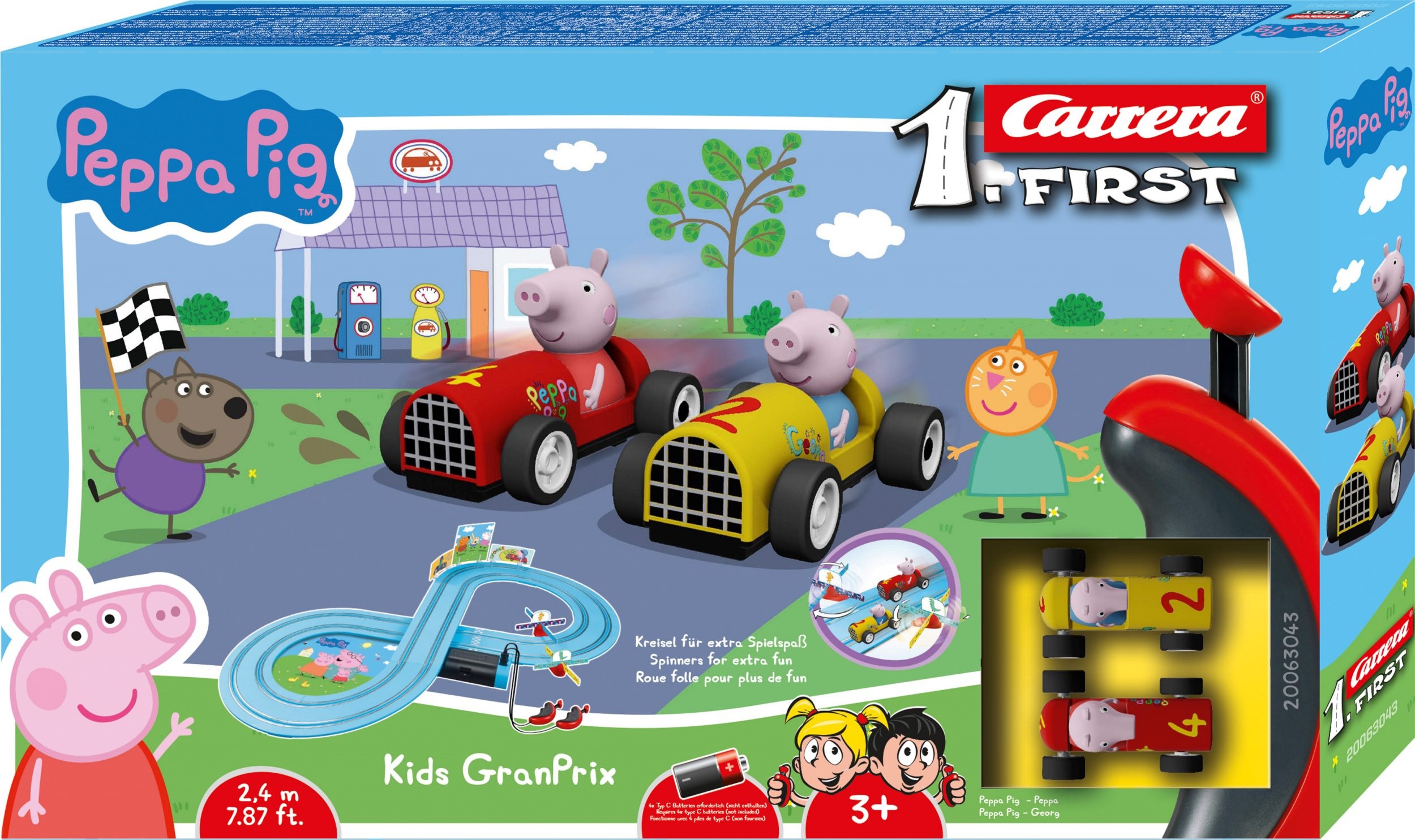 Carrera 1.First! Tor wyścigowy Świnka Peppa Kids GrandPrix 2,4 m 63043