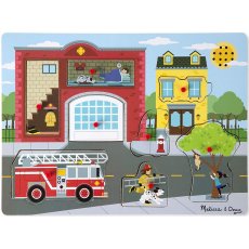 Drewniane puzzle dźwiękowe Remiza strażacka Melissa&Doug 10736