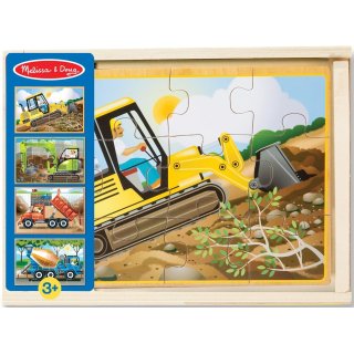 Drewniane puzzle w pudełku Pojazdy z budowy Melissa&Doug 13792