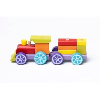 Drewniany Tęczowy Pociąg Express Cubika 