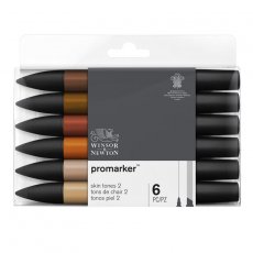 Dwustronne markery 6 kolorów Promarker™  Skin Tones 2  Winsor&Newton