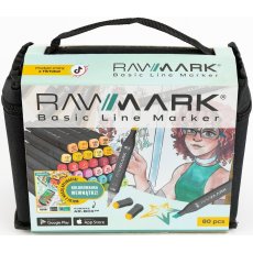 Dwustronne markery alkoholowe z interaktywną kolorowanką Basic Line 80 kolorów Rawmark