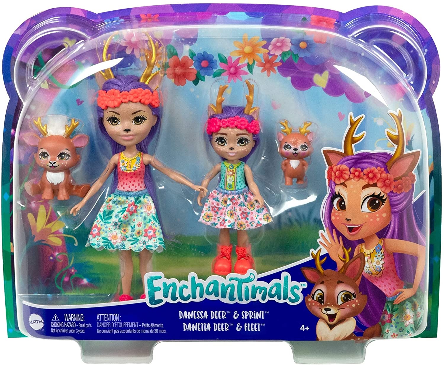 Enchantimals Lalka 2-pak Danessa i Danetta Deer oraz figurki Sprint i Fleet Mattel HCF79 HCF80
