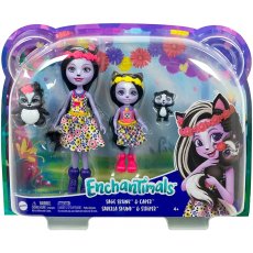 Enchantimals Lalka 2-pak Sage i Sabella Skunk oraz figurki Caper i Striper Mattel HCF79 HCF82