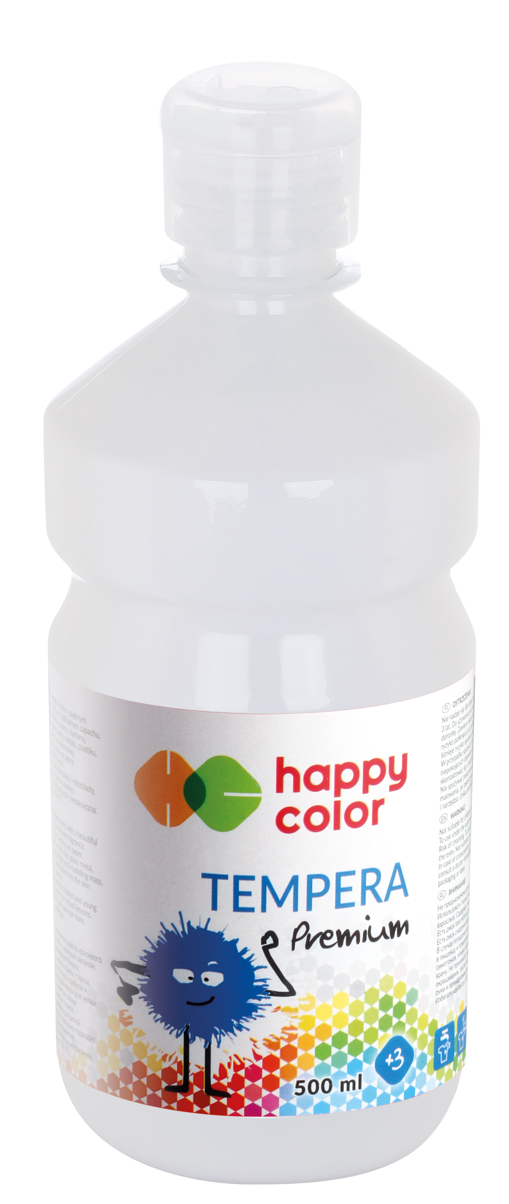 Farba tempera plakatowa biała 500 ml Premium nr 0 Happy Color HA 3310 500-0