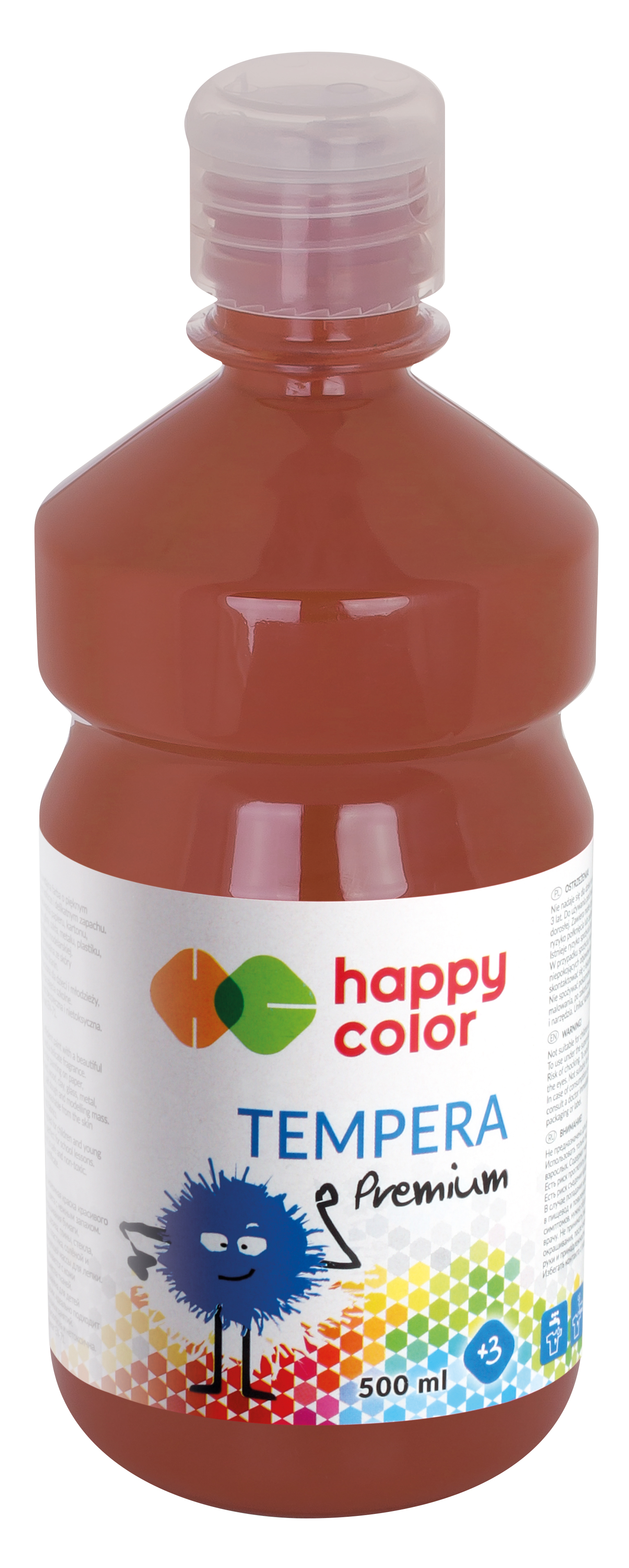 Farba tempera plakatowa ciemnobrązowa 500 ml Premium nr 75 Happy Color HA 3310 500-75
