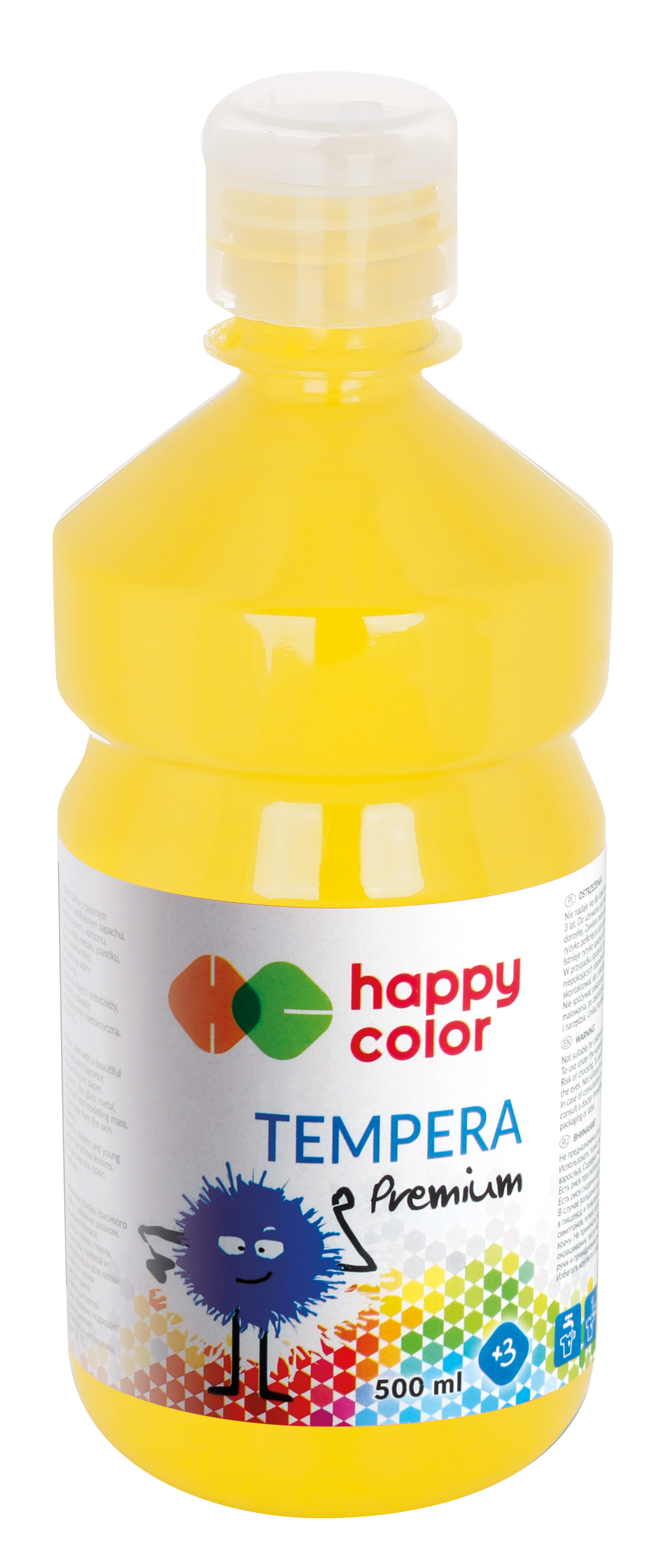 Farba tempera plakatowa żółta 500 ml Premium nr 1 Happy Color HA 3310 500-1