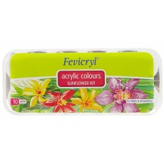 Farby akrylowe 10 kolorów Acrylic Colours Sunflower Kit Fevicryl Pidilite PI-FAS015-10C