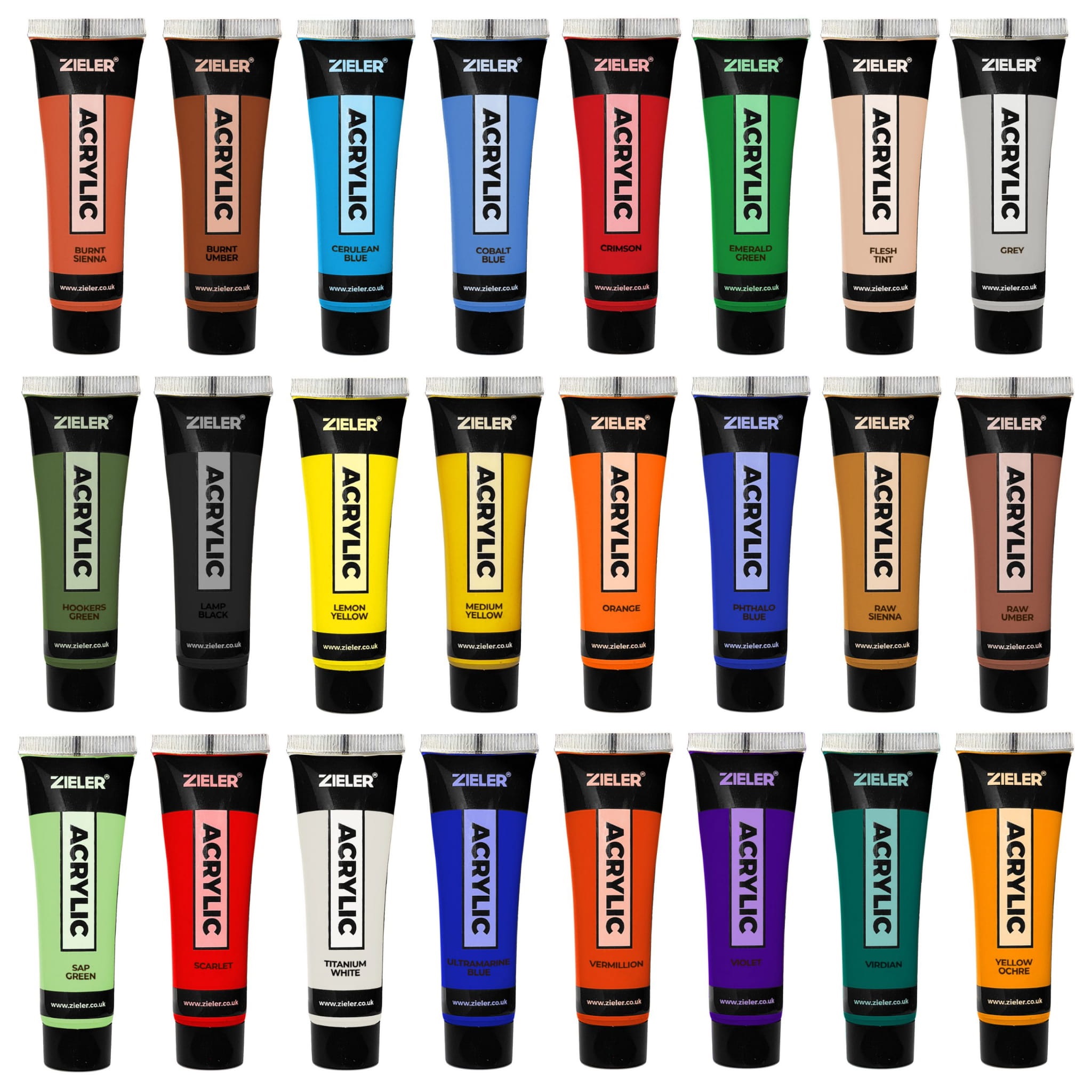 Farby akrylowe 24 kolory Premium Acrylic Paints Zieler 07290014