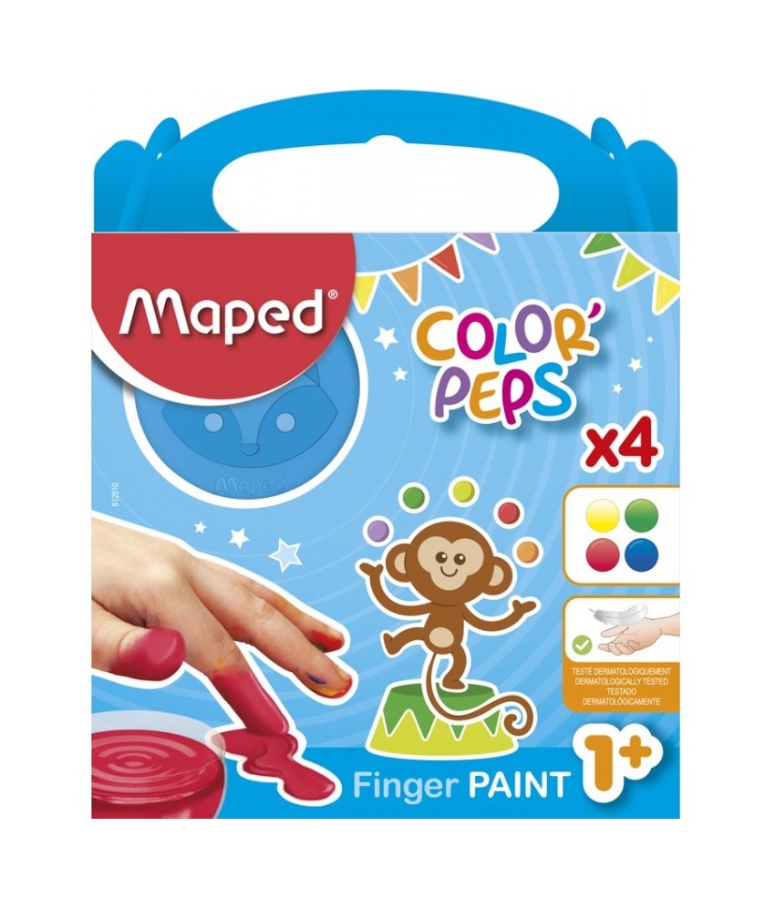 Farby do malowania palcami rączkami Color\'Peps 4 kolory Maped 812510