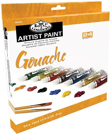 Farby gouache gwasze 24 kolory Royal & Langnickel Essentials GOU24