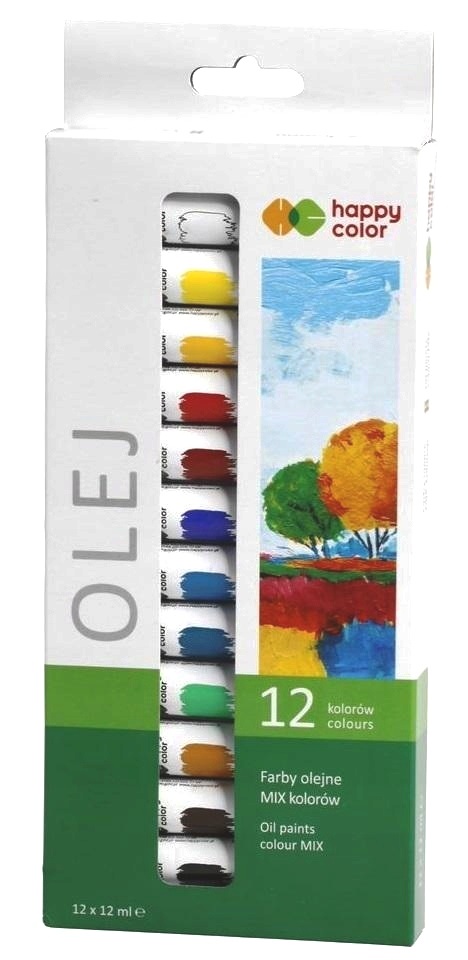 Farby olejne 12 kolorów x 12 ml Happy Color 