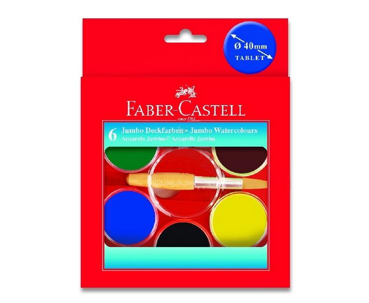 Farby wodne akwarelowe Jumbo 6 kolorów, Faber-Castell 125007