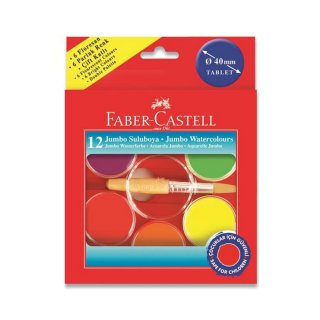 Farby wodne akwarelowe Jumbo 12 kolorów, Faber-Castell 125015