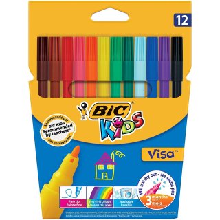 Flamastry BIC Kids Visa 12 kolorów BIC 888695