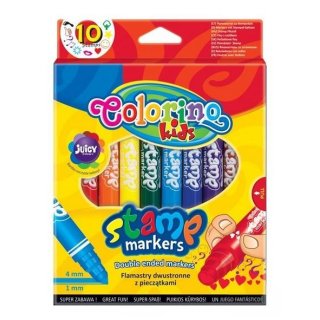 Flamastry dwustronne z pieczątkami 10 kolorów Patio 36092PTR Colorino Kids