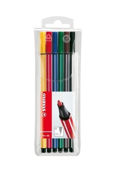 Flamastry Pen 68 6 kolorów Stabilo 6806