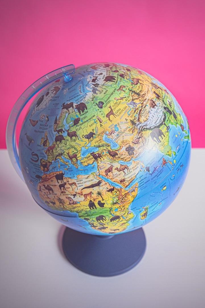 Globus interaktywny podświetlany LED z aplikacją AR 320 mm Zwierzęta świata Dante 01934