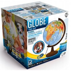 Globus polityczno-fizyczny podświetlany 320 mm Głowala  z aplikacją, stopka drewniana