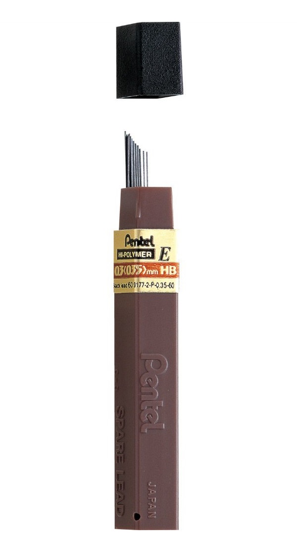 Grafity ołówkowe 0.3 (0.35) mm HB Pentel Hi-Polymer E 300E-HB