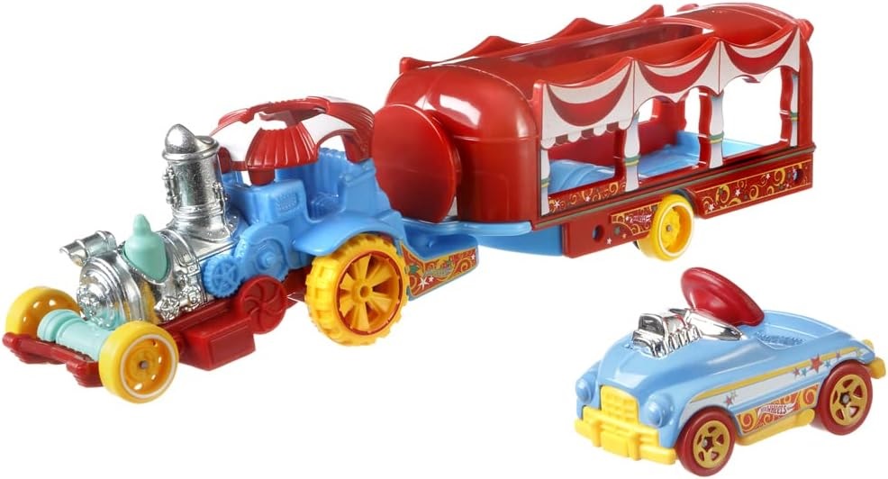Hot Wheels Ciężarówka z samochodem Mattel Park \'N Play BDW51 FKW89 Car Nival Steamer