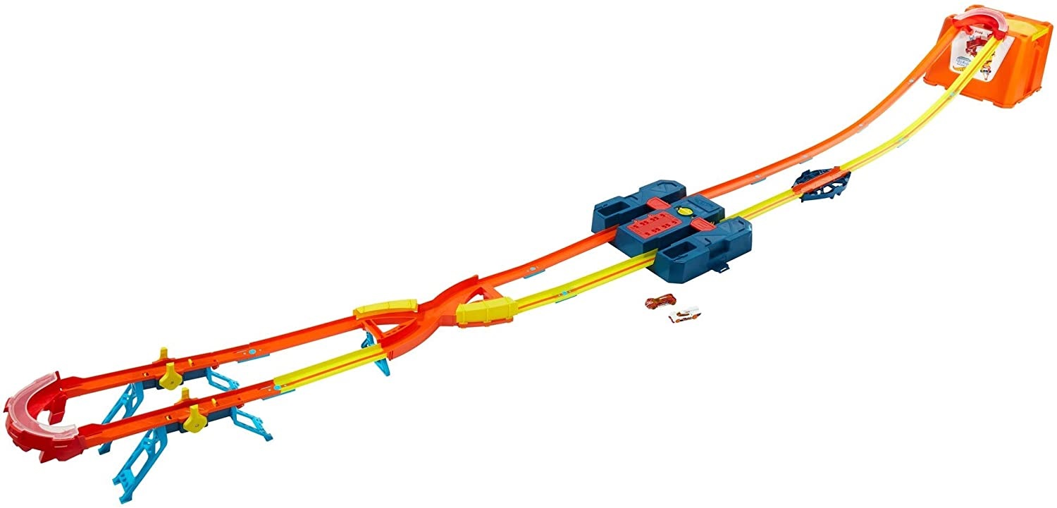 Hot Wheels Track Builder Unlimited Mega Set Kontener Podwójny Przyspieszacz Mattel GNJ01