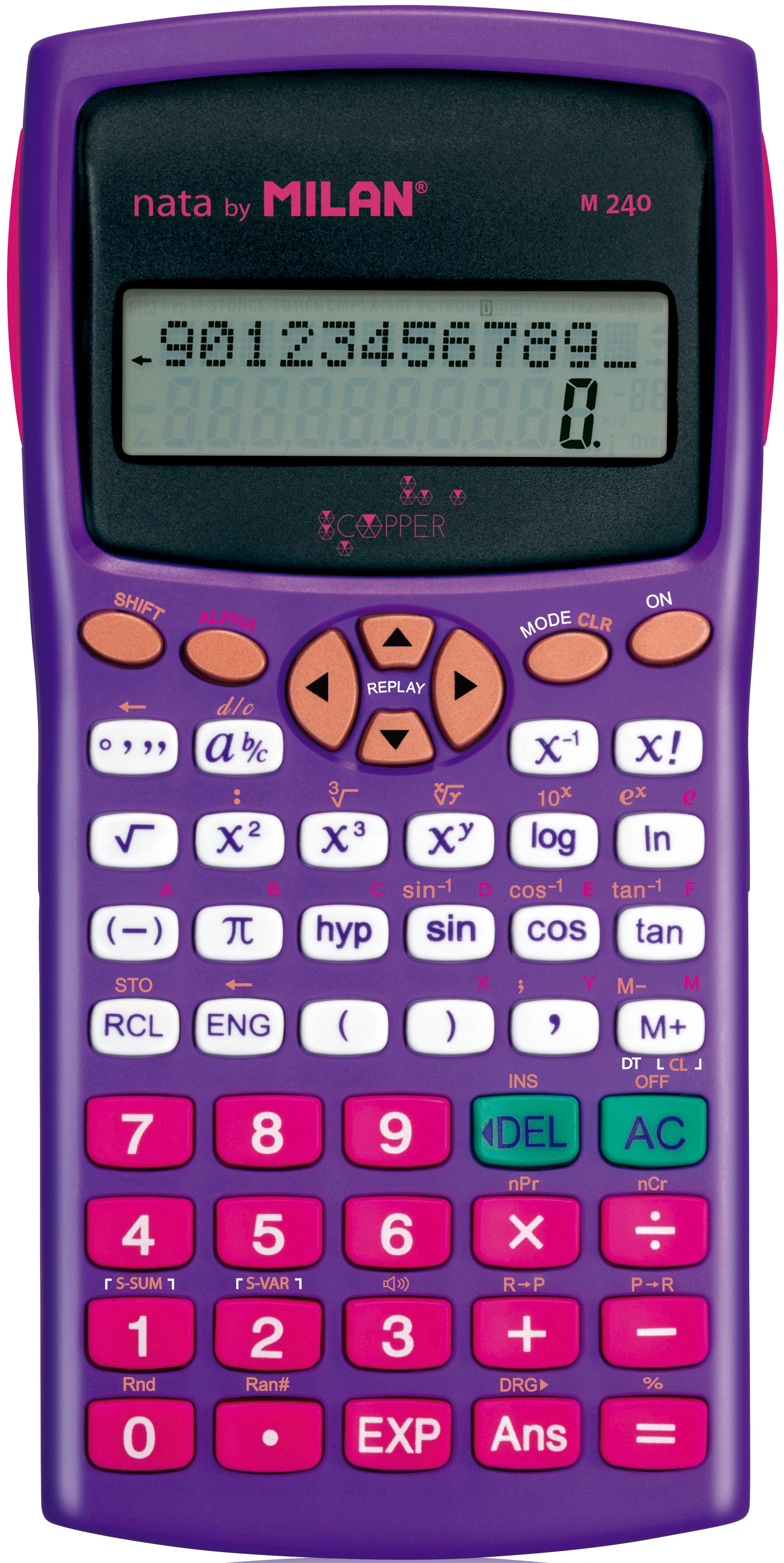 Kalkulator naukowy 240 funkcji Copper Milan M240 159110CPBL