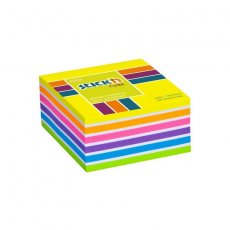 Karteczki samoprzylepne mix pastelowe i neonowe 76x76 mm 400 kartek Stick'n Hopax 21539 Żółty