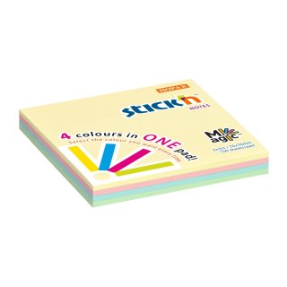Notes karteczki samoprzylepne mix pastelowe  76x76 mm 100 kartek Stick'n Hopax 21574