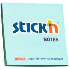 Karteczki samoprzylepne pastelowe niebieskie 76x76 mm Stick'n Hopax 21149