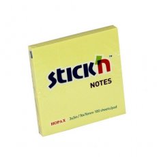 Karteczki samoprzylepne pastelowe żółte 76x76 mm Stick'n Hopax 21007