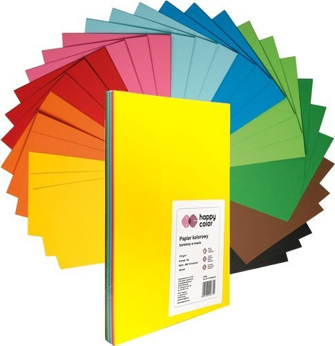 Karton kolorowy A4 100 arkuszy miks 10 kolorów Happy Color HLC-A4-MIX100