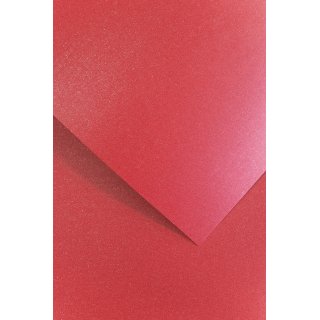 Karton papier wizytówkowy A4 Mika Metalik 20 arkuszy 240 g Galeria Papieru czerwony 02713