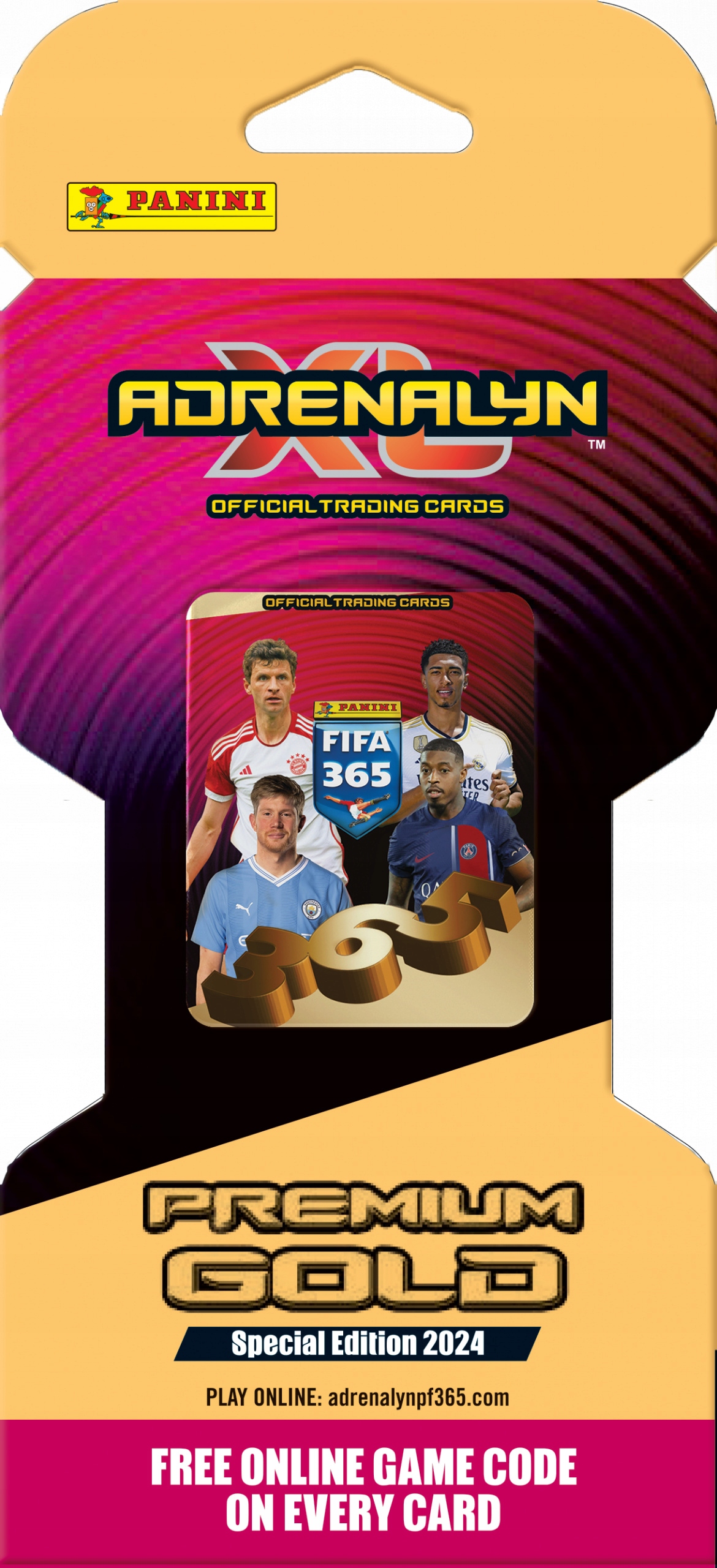 Karty piłkarskie FIFA 365 Adrenalyn XL™ 2024 Blister Gold(saszetka Gold   3 karty limitowane   karta Coin) Panini 000146