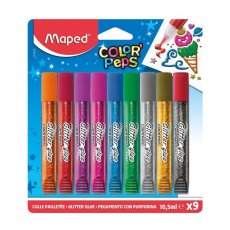 Klej ozdobny brokatowy 9 kolorów Color'Peps Maped 813010