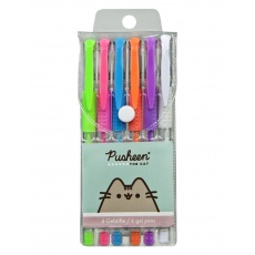 Kot Pusheen Pistacja Kolorowe długopisy żelowe 6 sztuk PUSH0194