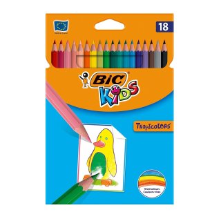 Kredki 18 kolorów Tropicolors, BiC Kids 3270220020097