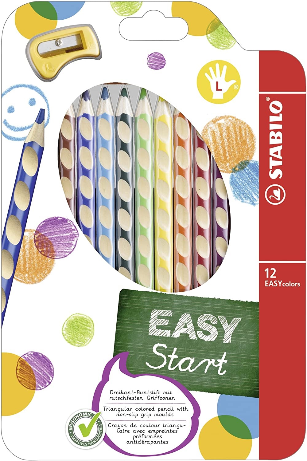 Kredki Easycolors Easy Start 12 kolorów dla leworęcznych Stabilo 331/12