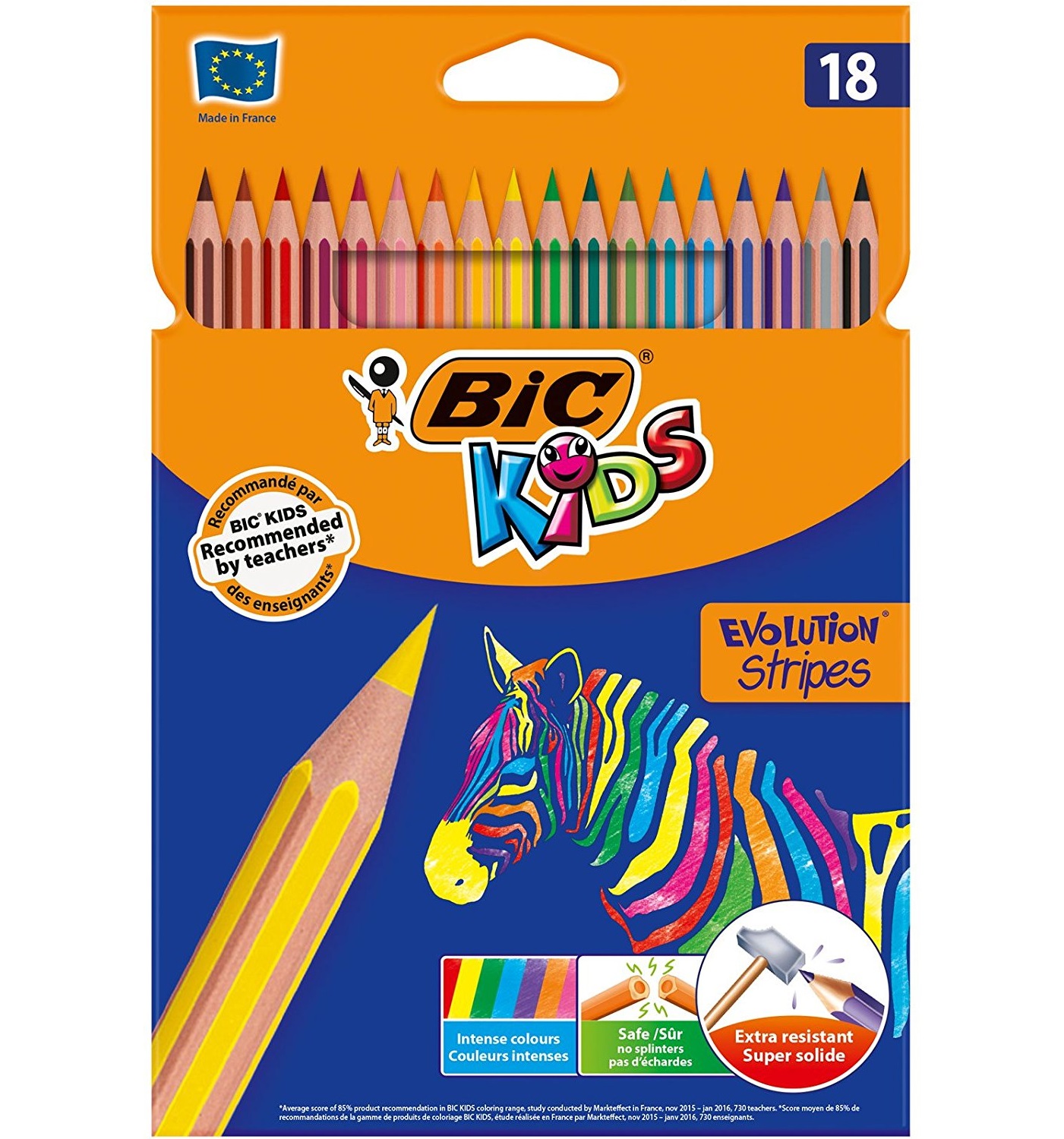 Kredki Evolution Stripes 18 kolorów BiC® Kids 950524 99126