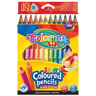 Kredki ołówkowe trójkątne Jumbo Colorino Kids 12 kolorów, Patio 51859PTR