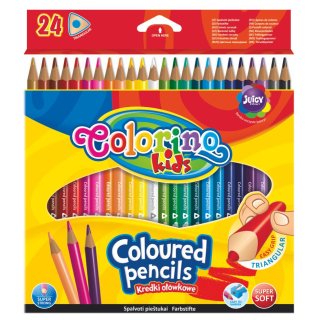 Kredki ołówkowe trójkątne Colorino Kids 24 kolory, Patio 51828PTR