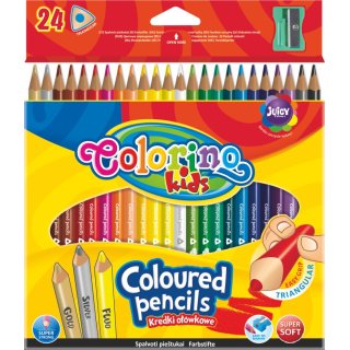 Kredki ołówkowe trójkątne Colorino Kids 24 kolory, Patio 57462PTR