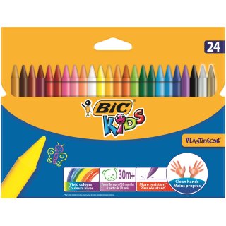 Kredki świecowe 24 kolory Plastidecor BiC Kids 010722
