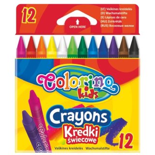 Kredki świecowe Colorino Kids 12 kolorów, Patio 13314PTR 13321PTR woskowe