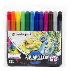 Markery akwarelowe Centropen 12 kolorów, Aquarelle 8683