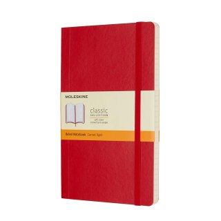Moleskine Classic Notebook Notes w linie miękka oprawa czerwony L, MOQP616F2 