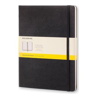 Moleskine® Classic Notes w kratkę twarda oprawa czarny XL QP091 