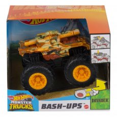 Monster Truck Pojazd z kraksą Bash Ups Invader Hot Wheels GCF94 HBY56 Mattel