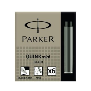 Naboje atramentowe Parker Quink Mini czarne 6 sztuk, Parker S0767220